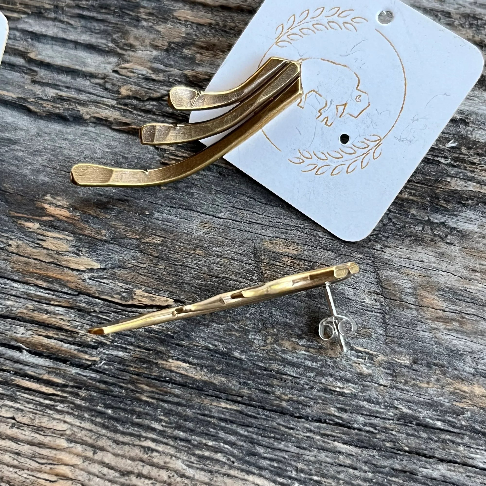 Sheppards Hook - Boucles d’oreilles Staghorn en laiton -
