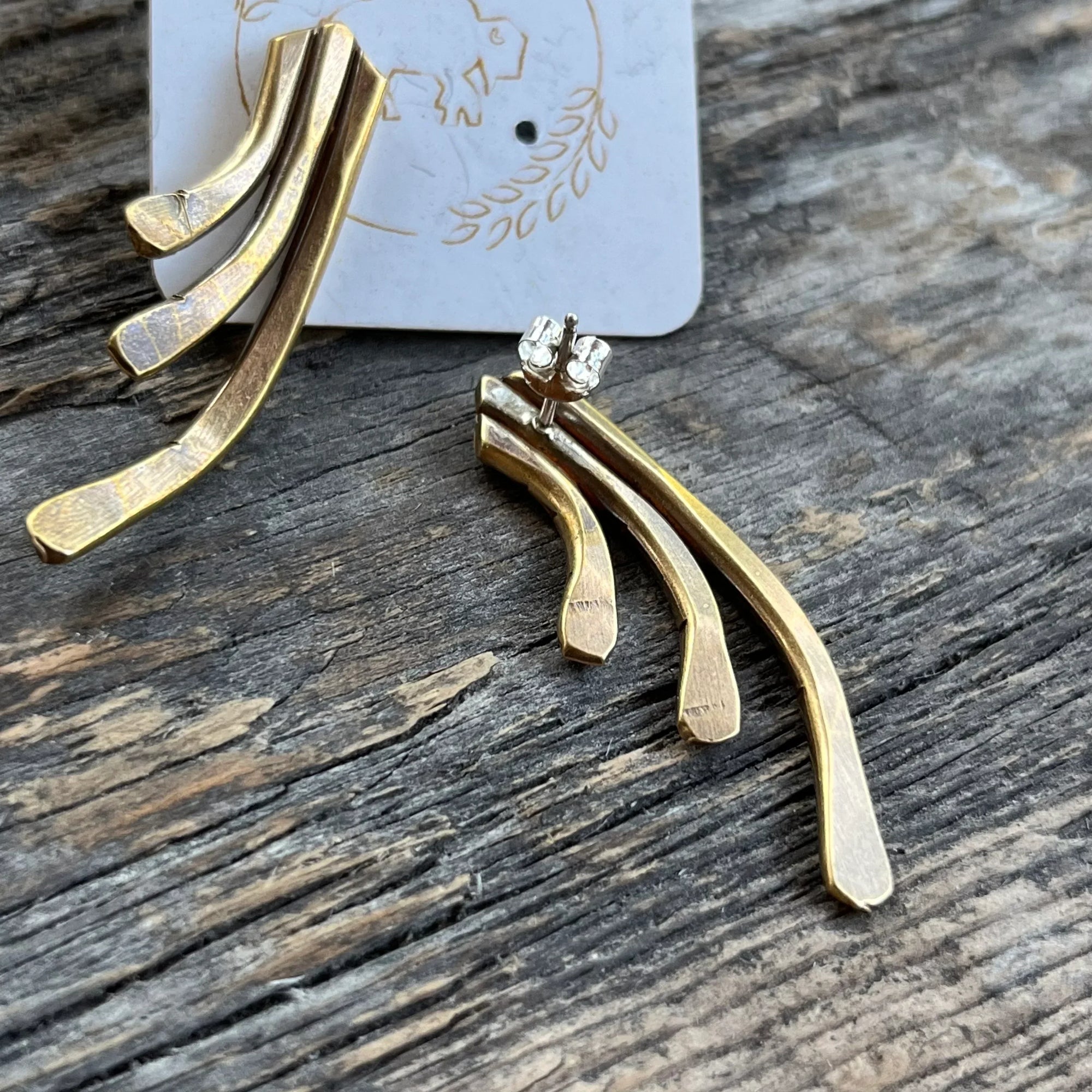 Sheppards Hook - Boucles d’oreilles Staghorn en laiton -