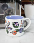 Tasse en céramique (fleurs ojibwe) - 16 onces