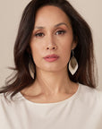 MJ- Seal Leaf Earrings- Large- White