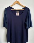 RESALE -Jolene Blouse- L- Navy- RE275