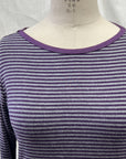 REVENTE - Haut drapé - P - Aubergine rayé - RE369