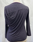 REVENTE - Haut drapé - P - Aubergine rayé - RE369