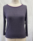 REVENTE - Haut drapé - P - Aubergine rayé - RE369