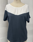 REVENTE - Blouse avec dentelle en coton - P - RE440