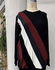 RESALE - ZW Sweater Tunic - M - Black/Maroon- RE552