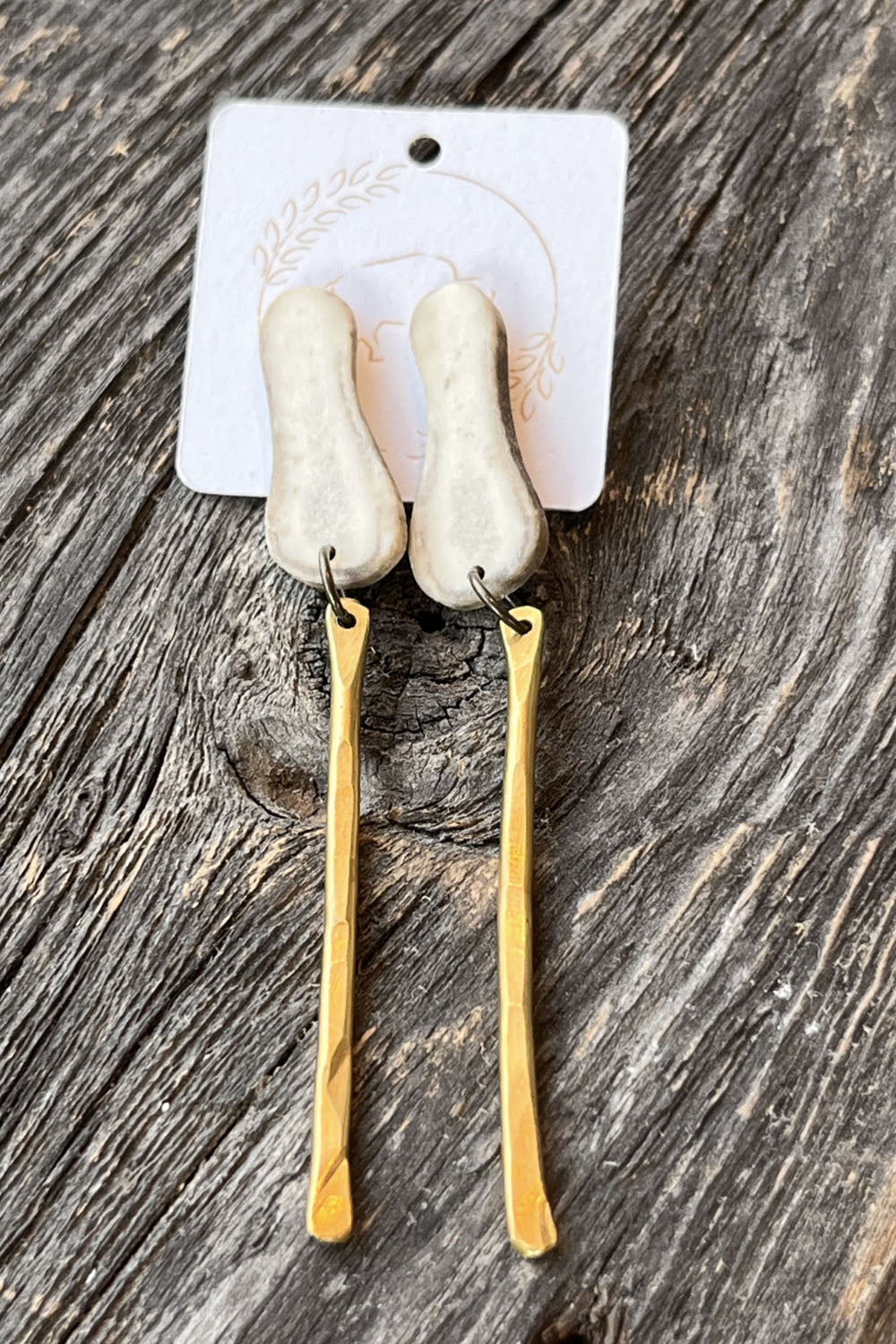 Sheppards Hook - Antler Brass Stud Earrings- 101