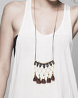 This Ilk - Cali necklace - Black and ember tassels