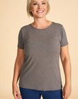 T-shirt classique en bambou - gris chiné foncé