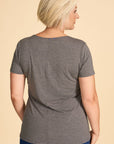 T-shirt classique en bambou - gris chiné foncé