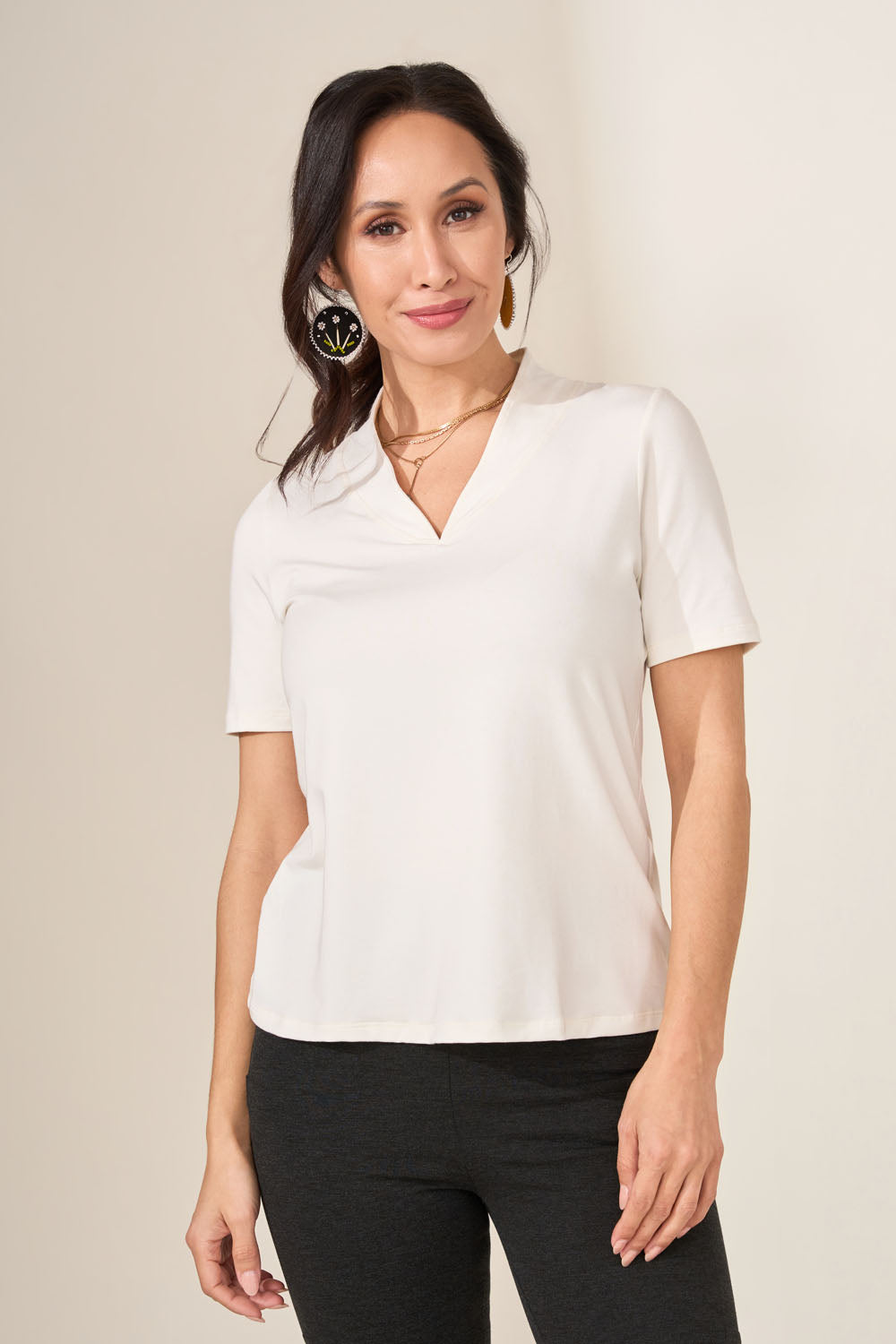 AMERI  新品TUCK BORTIE BLOUSE Tamy Blouse - Embroidered Bronze - Viscose - Sézane