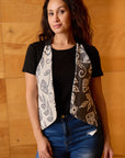 GATHERER Vest- grey floral