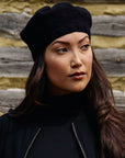 KNITS - 100% Wool Beret Toque - Black