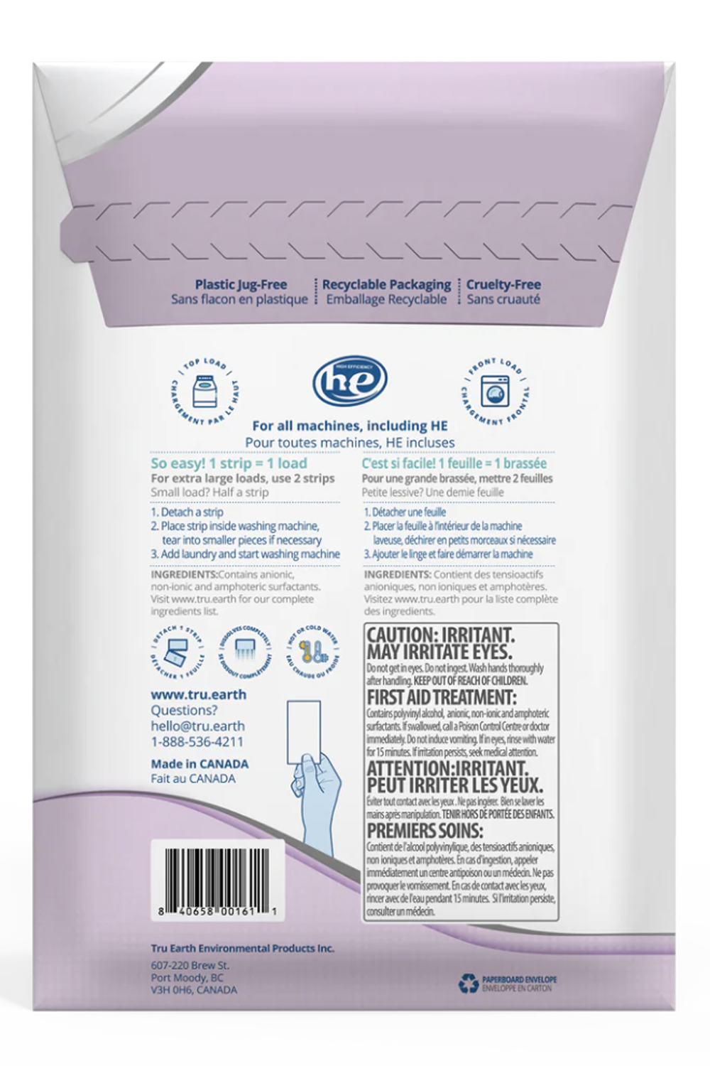 TRU EARTH Eco-strip Laundry Detergent - Lilac Breeze - 32 Loads