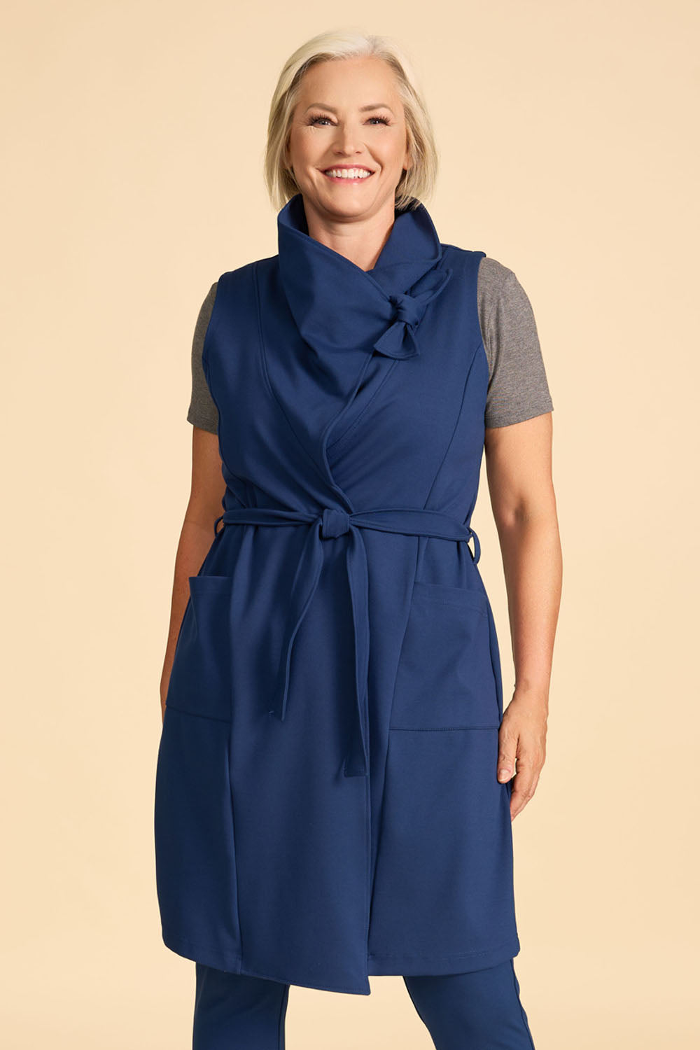 MAUDE Wrap Vest | Long Sustainable Women's Vest Made in Canada