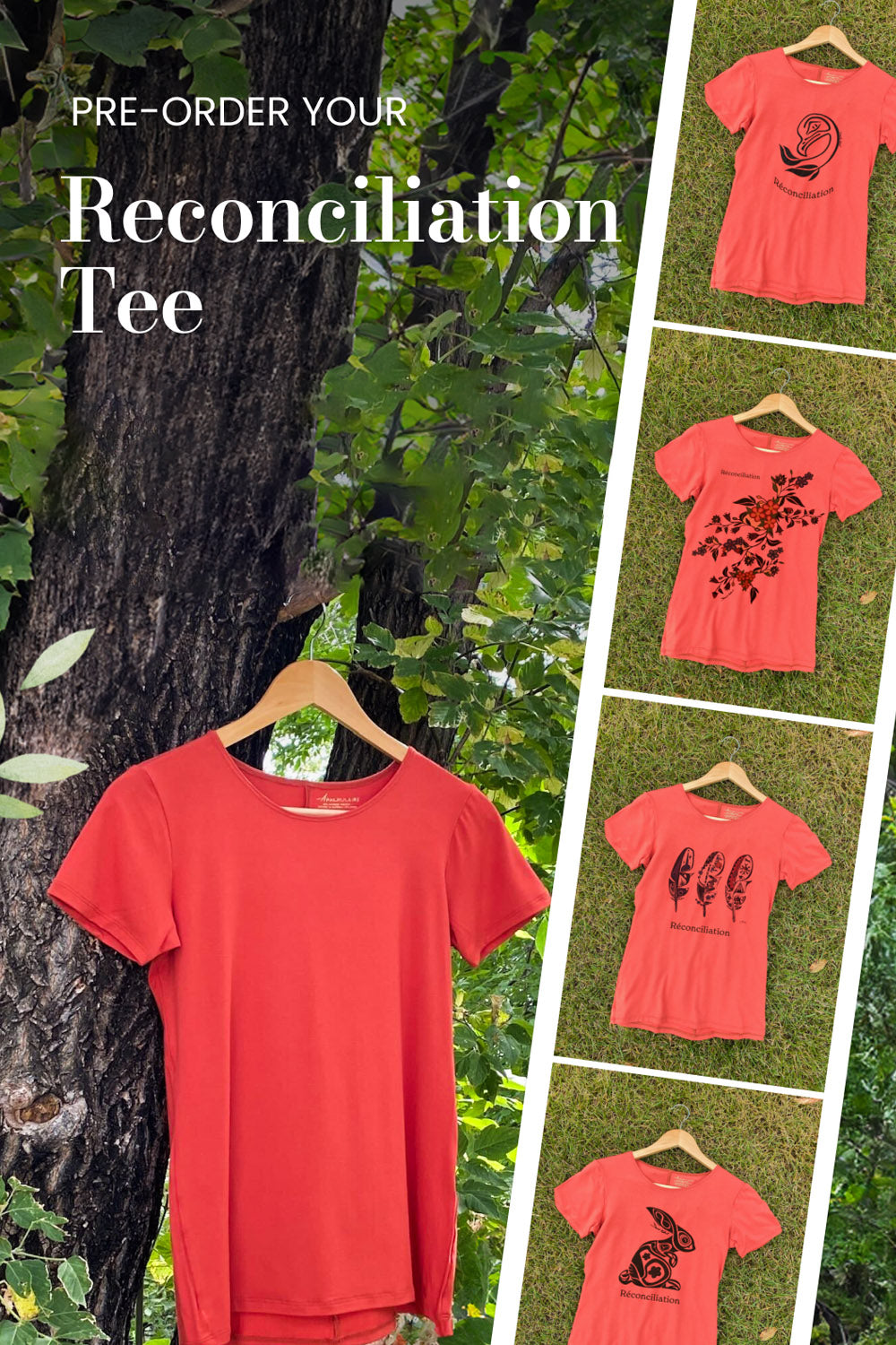 Bamboo T Shirt with Feather Print Metis Bloom XXS 2 Terracotta