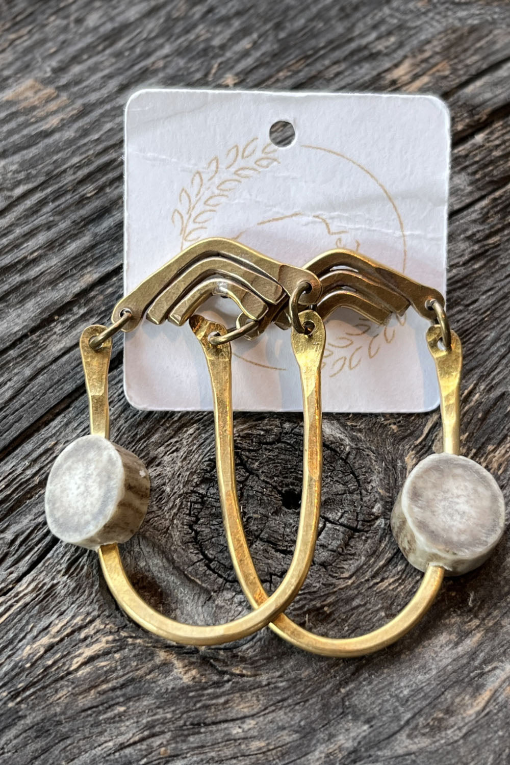 Sheppards Hook - Boucles d'oreilles en laiton Antler
