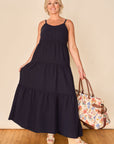 ROSALIE Sustainable Fabric Dress- Navy