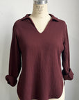 Chemisier SOLEIL en tissu durable - cabernet