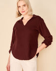 Chemisier SOLEIL en tissu durable - cabernet