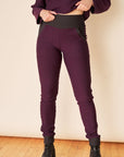 Pantalon Spirit en molleton - Aubergine/ourlet anthracite