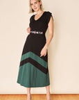 Robe Velora - noir/turquoise forêt