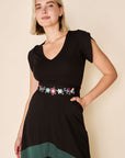 Robe Velora - noir/turquoise forêt