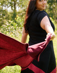 Velora Dress- Black/ Red Wine