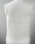KNITS - Gilet pull tricoté à la main avec boutons - Blanc d’hiver M