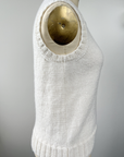 KNITS - Gilet pull tricoté à la main avec boutons - Blanc d’hiver M