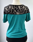 REVENTE - Blouse en dentelle - Jade/noir - TP/P