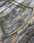 Sheppards Hook - Brass Bar Necklace - Narrow