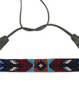 Handmade Beaded Belt - Red Fléchée - 1.5"