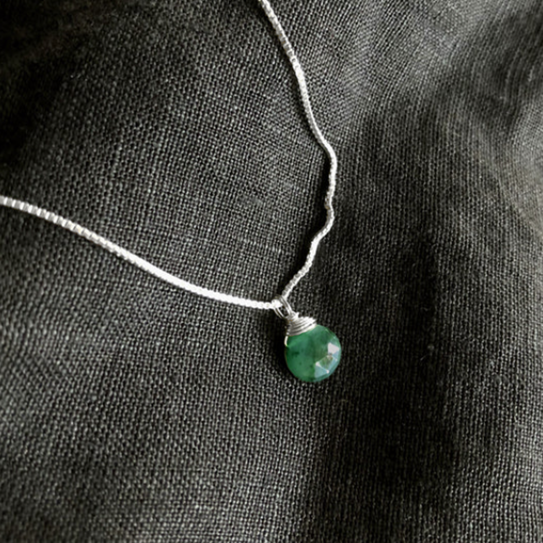 Naked Sage - Ava Necklace (Emerald, Pink Sapphire & Moonstone)
