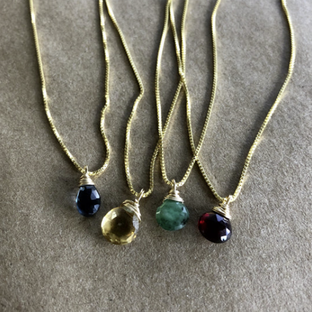 Naked Sage - Ava Necklace (Emerald, Pink Sapphire & Moonstone)