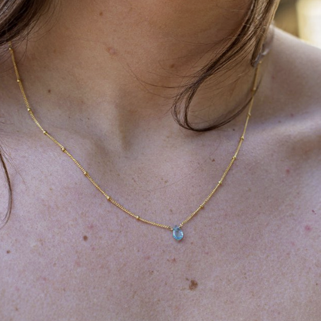 Naked Sage - Linnaea Necklace (Labradorite, London Topaz, Moonstone & Pink Sapphire)