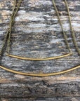Sheppards Hook - Brass Bar Necklace - Narrow