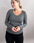GREEN SALE- CLASSIC Long Sleeve Top - Vee