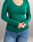 GREEN SALE- CLASSIC Long Sleeve Top - Vee