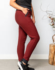 SPIRIT FLEECE Pant- Maroon/ charcoal cuff