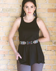 Ceinture perlée - Fléché noir - 1,5 po