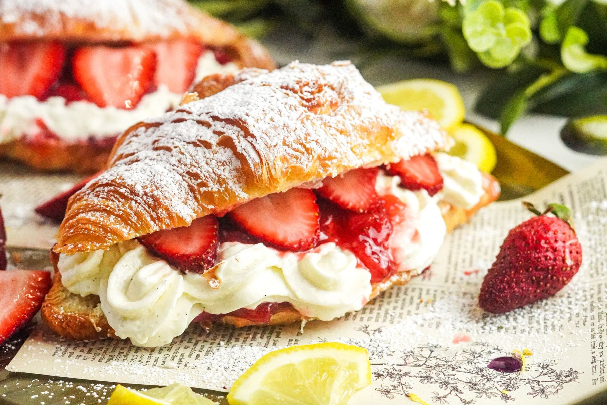 Easy Brunch Dessert - Strawberry Croissant Sandwiches