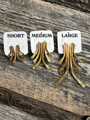 Sheppards Hook - Brass Staghorn Earrings- #123