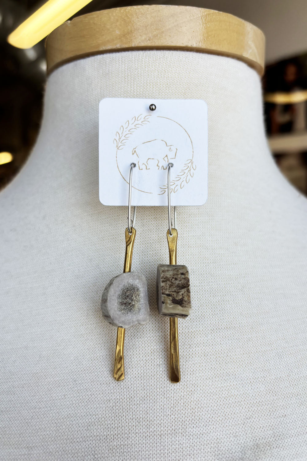 Sheppards Hook - Boucles d'oreilles en laiton Antler