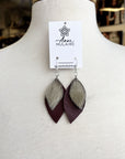 MJ- Seal Leaf Earrings- Small- Burgundy