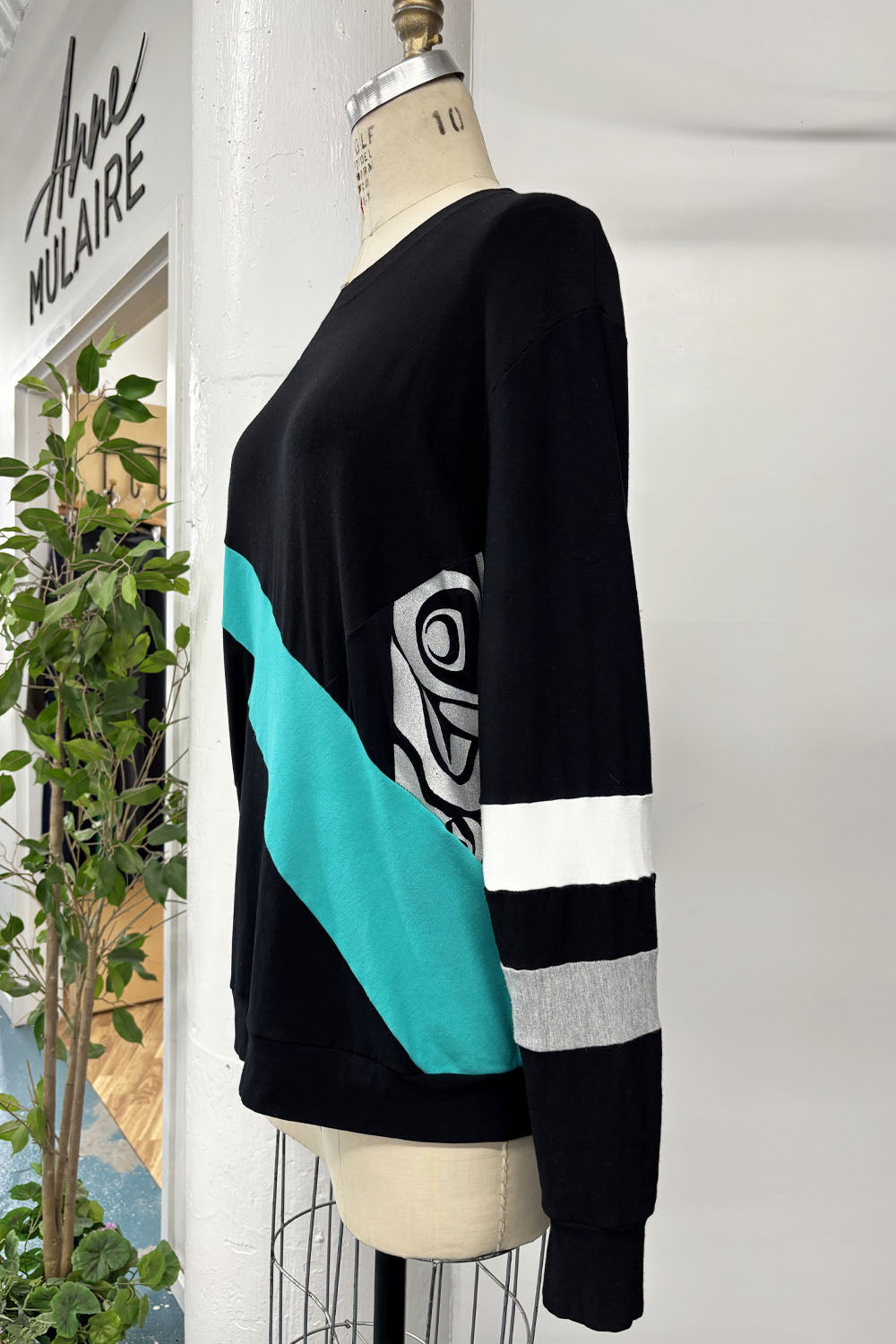 REVENTE - Chandail Zéro-déchet - G - noir/turquoise/SON - RE599