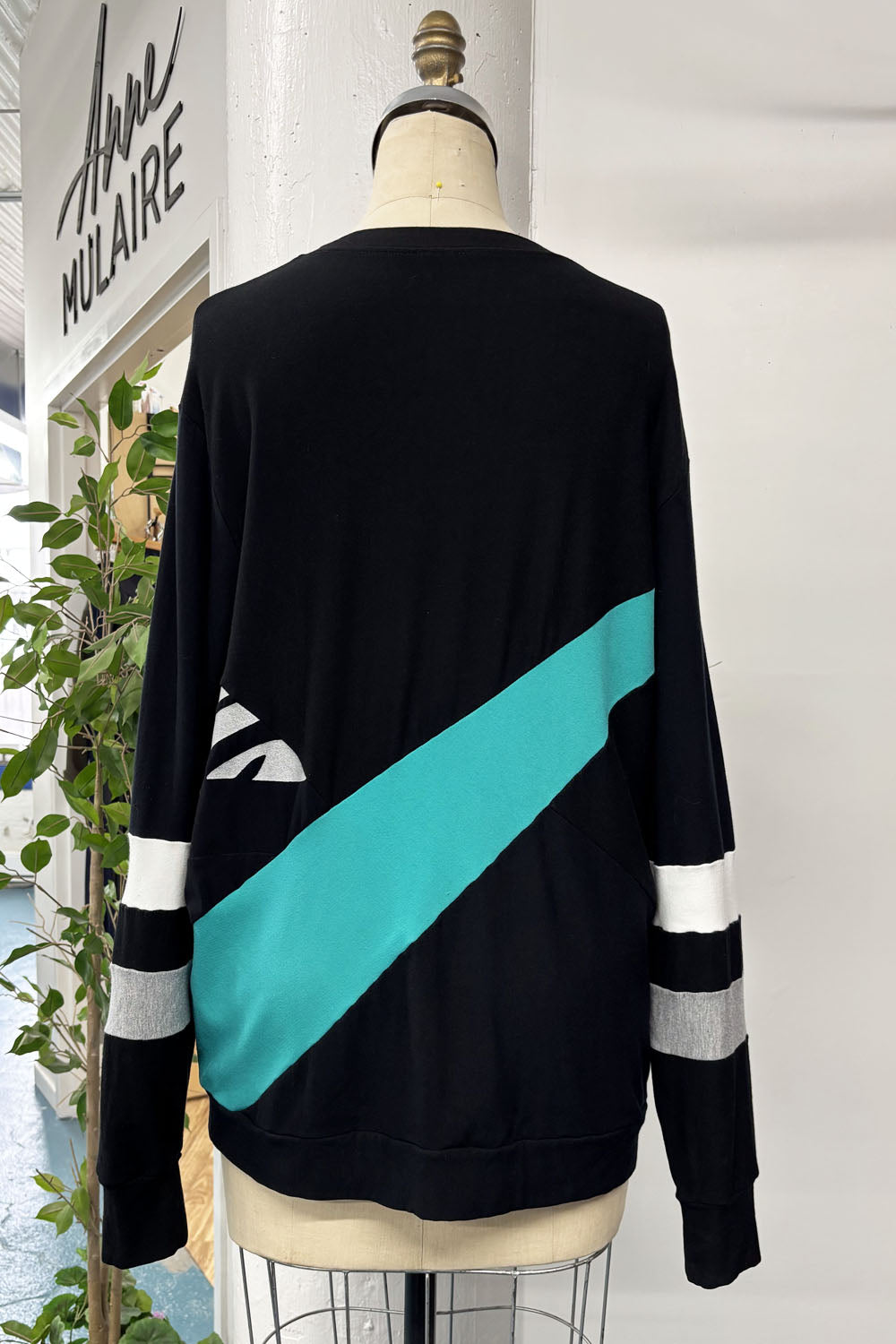 REVENTE - Chandail Zéro-déchet - G - noir/turquoise/SON - RE599
