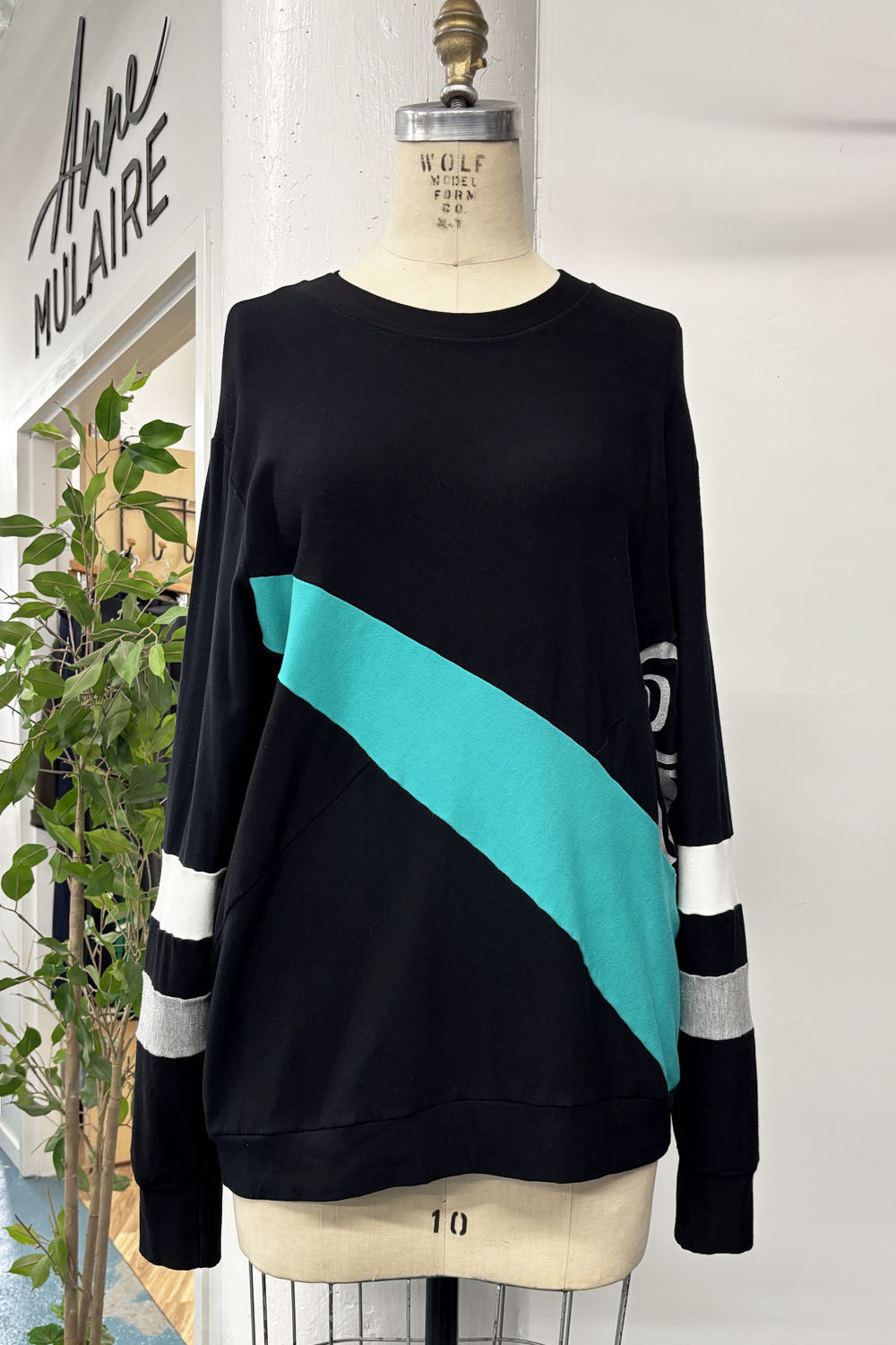 REVENTE - Chandail Zéro-déchet - G - noir/turquoise/SON - RE599