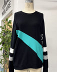 REVENTE - Chandail Zéro-déchet - G - noir/turquoise/SON - RE599