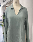 REVENTE - Blouse Soleil - P - vert mer - RE635